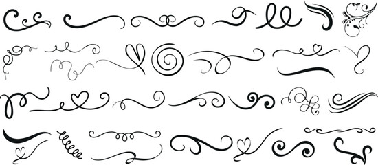 Set of vintage flourish and decorative ornament elements