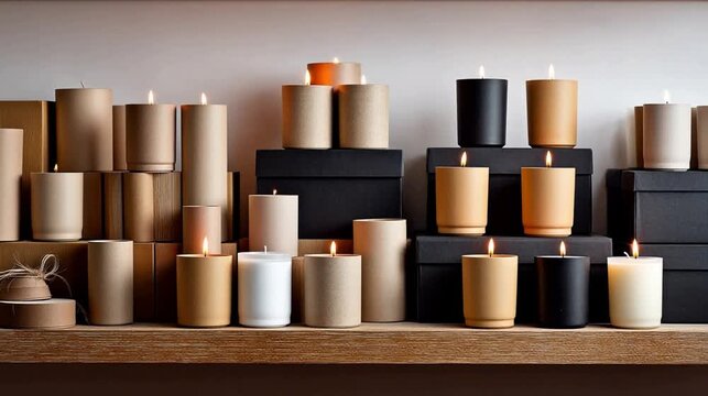 Candles on a shelf
