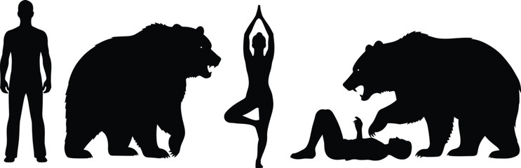 Fototapeta premium World health day silhouette illustration promoting global health awareness