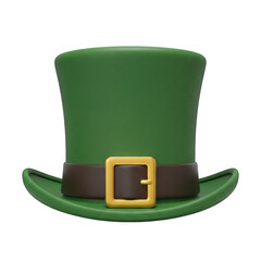 Saint Patrick green leprechaun hat icon isolated transparent background