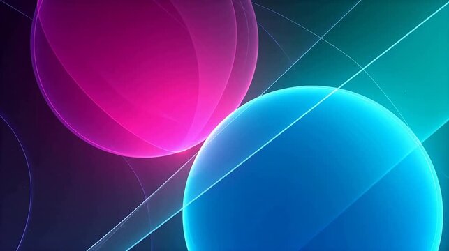 Abstract spheres and light lines