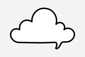 Fototapeta premium Minimalist cloud speech bubble vector element