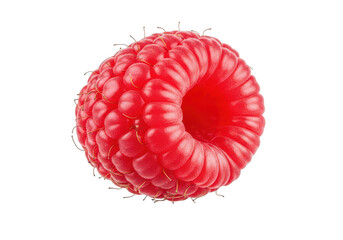 A single fresh raspberry isolated on transparent background