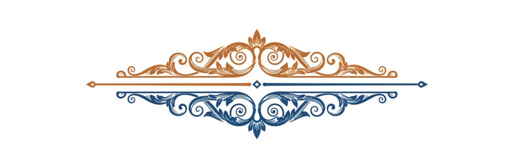 Fototapeta premium Decorative ornament design element against black background