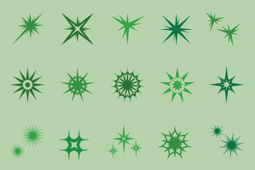 Green starburst vector collection