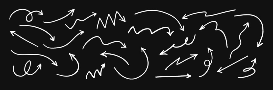 Hand-drawn arrows on blackboard element vector