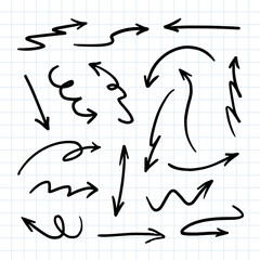 Obraz premium Hand-drawn arrows vector set