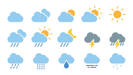 Obraz premium Minimalist weather icon set vector