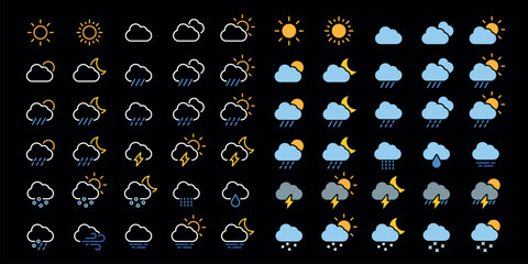 Plakat Minimalist weather icon set vector