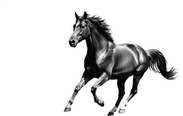 Fototapeta premium Running Horse Halftone Illustration Isolated on White