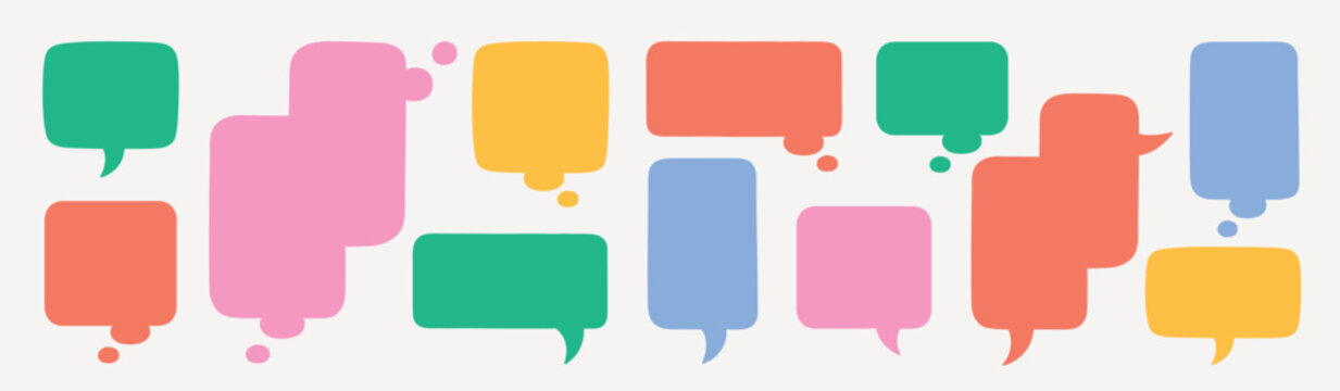 Colorful speech bubble collection vector