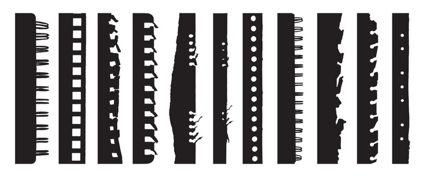 Torn paper edge vector set