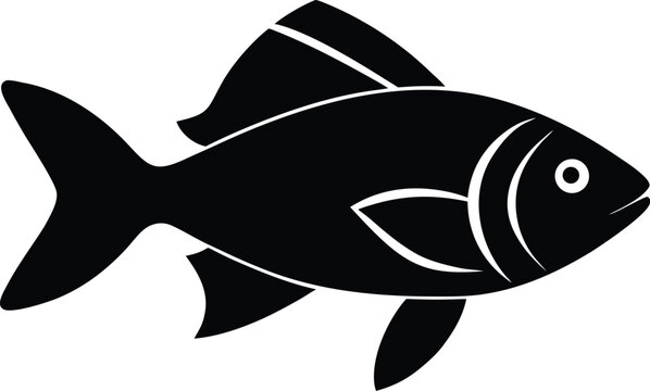 lyretail anthias silhouette vector art illustration, black and white design