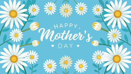 A beautiful floral design with daisies and the words happy mother's day Vector © Rana Islam