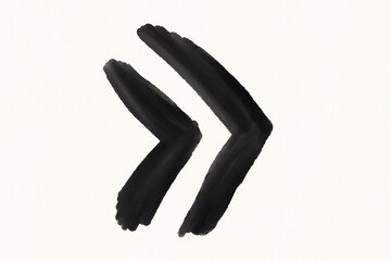 Obraz premium Black Watercolor Quote Mark Brush Stroke Ink Splash Hand Painted Design On White Paper