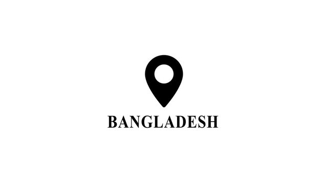 Location Map Pin Bangladesh Black and White symbol map marker