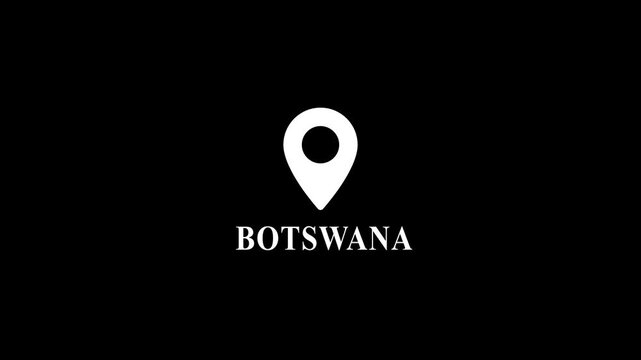 Location Map Pin Botswana Black Background Travel Geography navigation