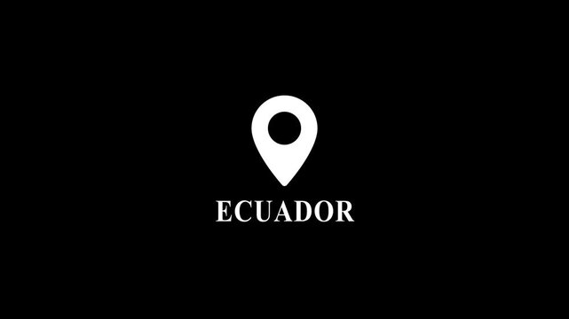 Ecuador Map Pin Location Black Background Travel Geography location geography