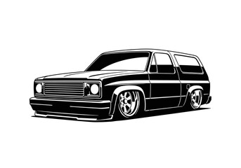 Obraz premium Classic Lowered SUV Wagon Vector Silhouette Isolated on White Background