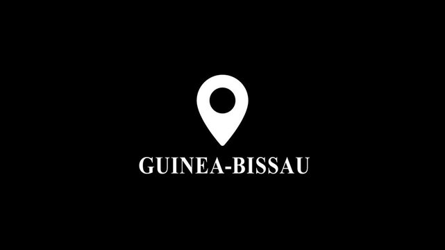 Location Map Marker Guinea- Bissau Black Background Guinea-Bissau