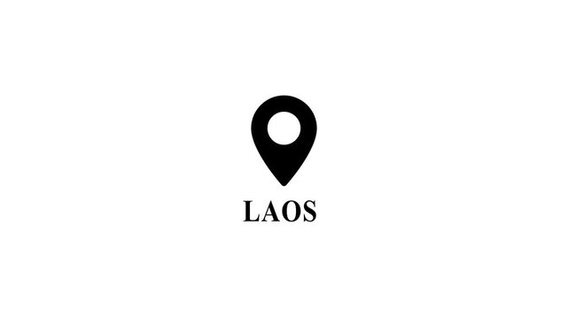 Laos Location Map Pin Black and White location black and white minimalist geography travel