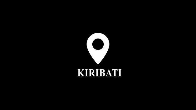 Kiribati Map Location Pin Black Background Travel Geography map pin location geography navigation
