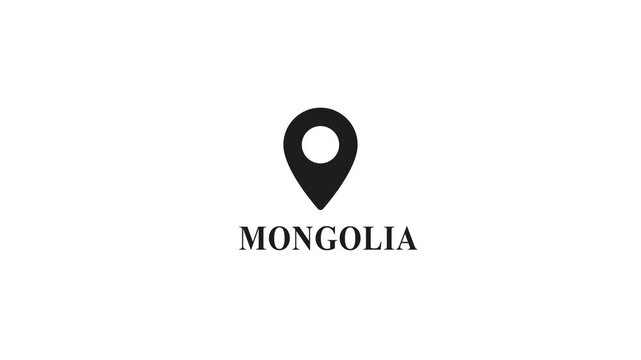 Mongolia Location Map Marker Black and White location black and white minimalist geography travel