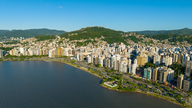Florian&oacute;polis, Santa Catarina, Brasil. Vista a&eacute;rea da cidade de Florian&oacute;polis. 