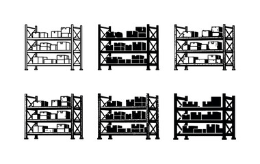 Fototapeta premium Industrial warehouse shelf rack with multiple horizontal levels for storing boxes and organized inventory | Create ONE image