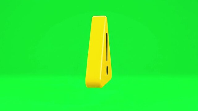 warning Symbol animation of yellow object