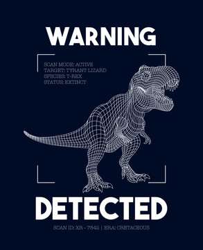 T-REX DINOSAUR WIREFRAME POSTER.eps