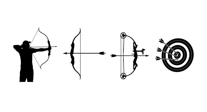 Archery progression from traditional bow to compound bow and target accuracy