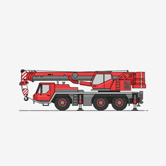 Fototapeta premium Modern Mobile Crane Construction Vehicle Illustration For Industry Use
