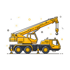 Fototapeta premium Modern Mobile Crane For Construction And Industrial Lifting Operations