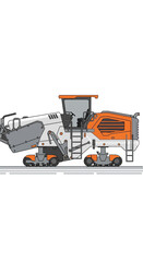 Fototapeta premium Modern Road Construction Machine Illustration Heavy Equipment Design