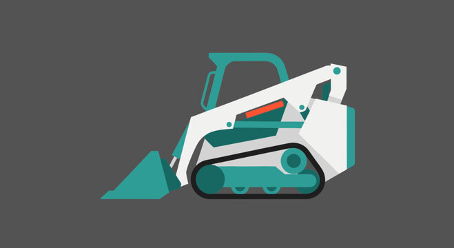 Modern Skid Steer Loader Vector Art Construction Machine