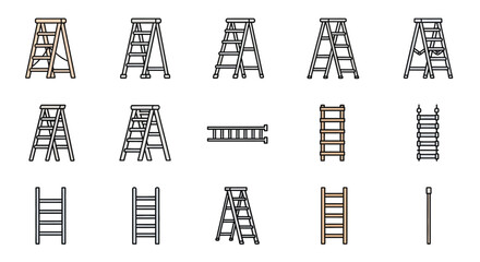 A collection of various ladder designs in different styles and colors © LUNEX