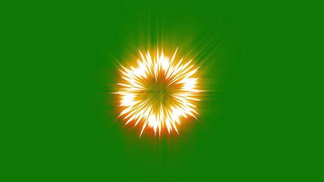 Big shockwave explosion isolated on green background with VFX element, powerful energy blast and radial ripple patterns, high-quality 4K shockwave animation for action movie scenes and games
