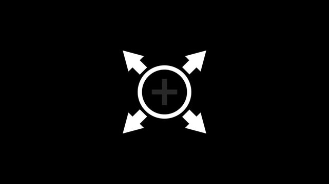 zoom in sign animation video.  illustration in focus icon 
