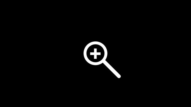 zoom in sign animation video.  illustration in focus icon 