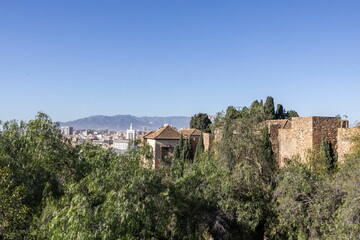 Visit to Alkazaba in Malaga, Spain with views of the city and mountains