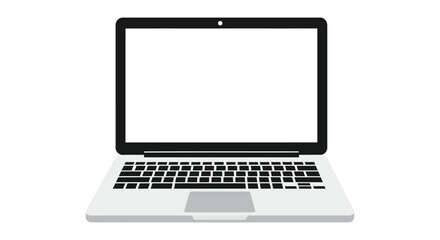 Fototapeta premium A sleek and modern laptop with a blank screen and black keyboard