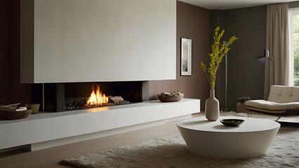 Fototapeta premium living room with fireplace
