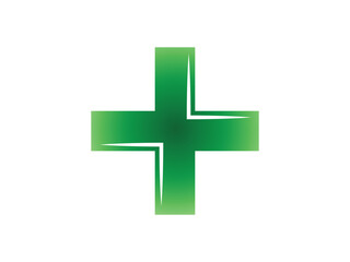 Obraz premium A green cross symbol on a dark background, representing various concepts such as healthcare, safety, and positivity.