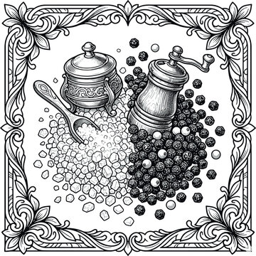 vector illustration of a salt and peper