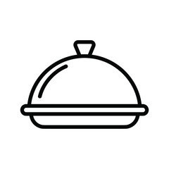 Obraz premium Food Platter Icon, Serving Dish with Lid, Restaurant Cloche, Catering Service Symbol