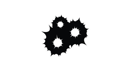 Abstract floral design with jagged edges a striking black silhouette © Jesmin