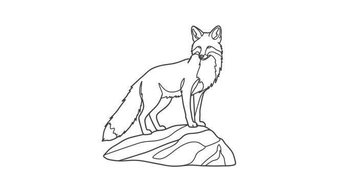 Detailed drawing of a red fox.