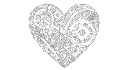 Intricate heart shaped ornamental design.