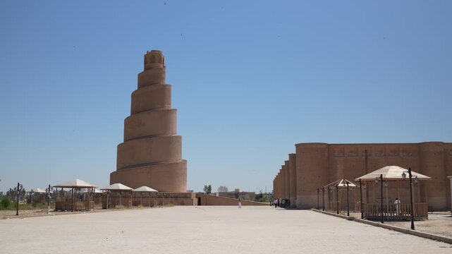 Malwiya is the minaret of the Great Mosque of Samarra, built in the Iraqi city of Samarra in the 9th century.